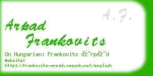 arpad frankovits business card